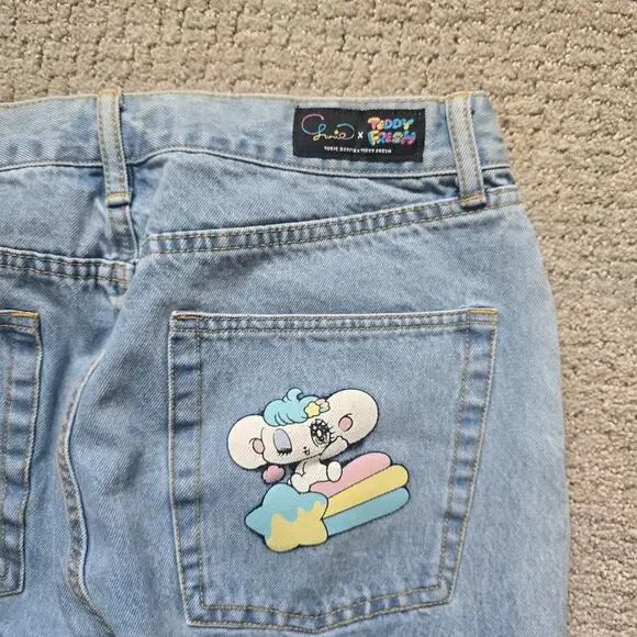 *NWT Teddy Fresh x Yurie Sekiya Womens Jeans Size 30 High Rise Straight Kawaii - Picture 4 of 9